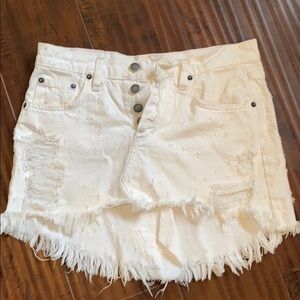 LF CARMAR RIPPED STRESSED MINI SKIRT SZ 25